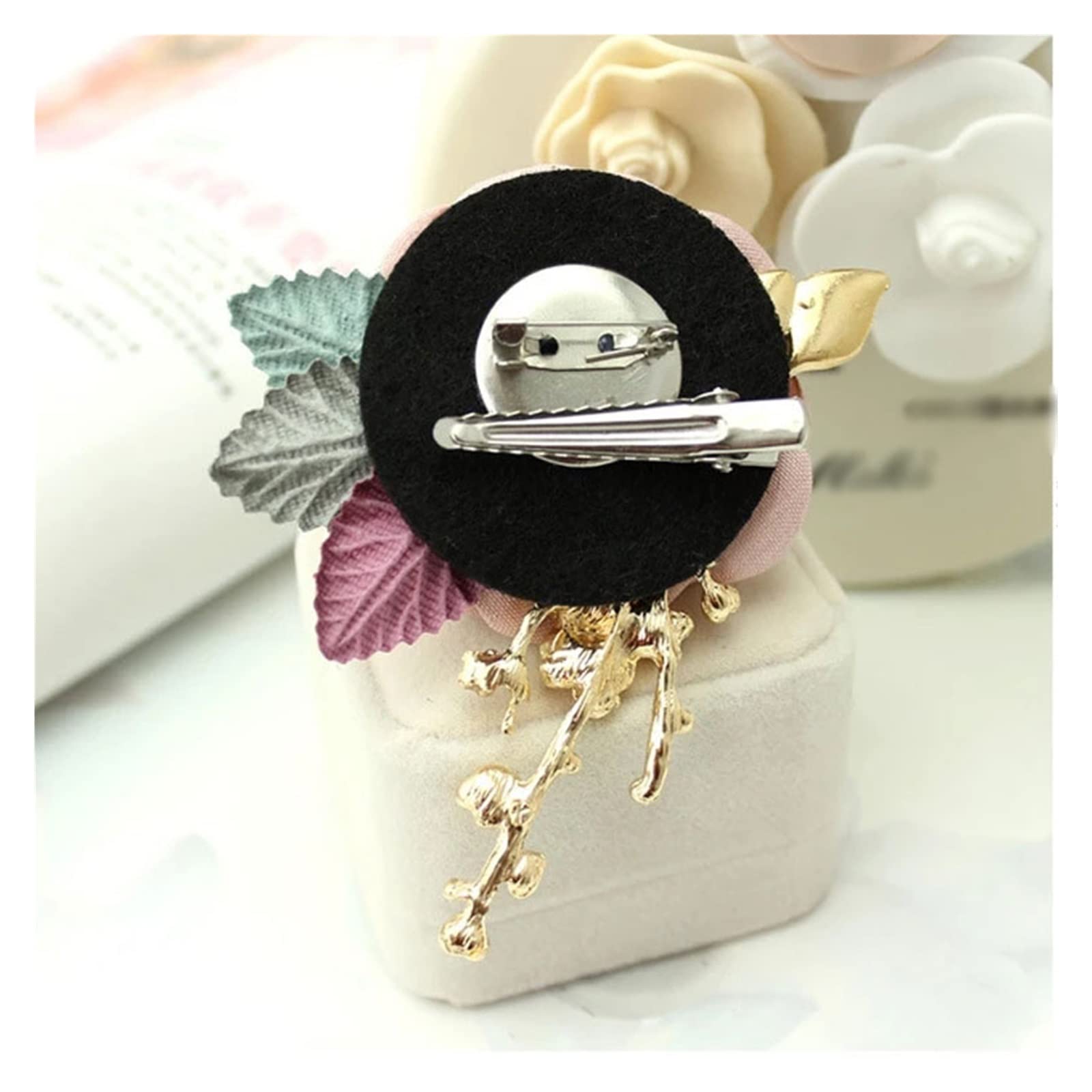Broche de Flor de Perla de Tela artística, alfiler en el Ojal para Mujer, Insignia, Ramillete de Solapa, Ropa y Accesorios