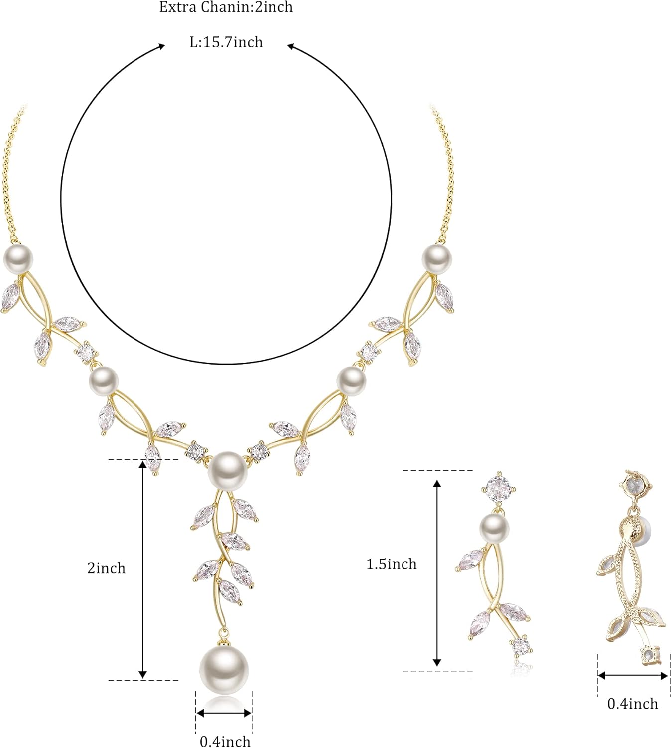 Wedding Necklace Earring for Women,Round Marquise Shiny Charm Crystal Dancing Party Bridal Elegant for Brides Necklaces Earrings Jewelry Set