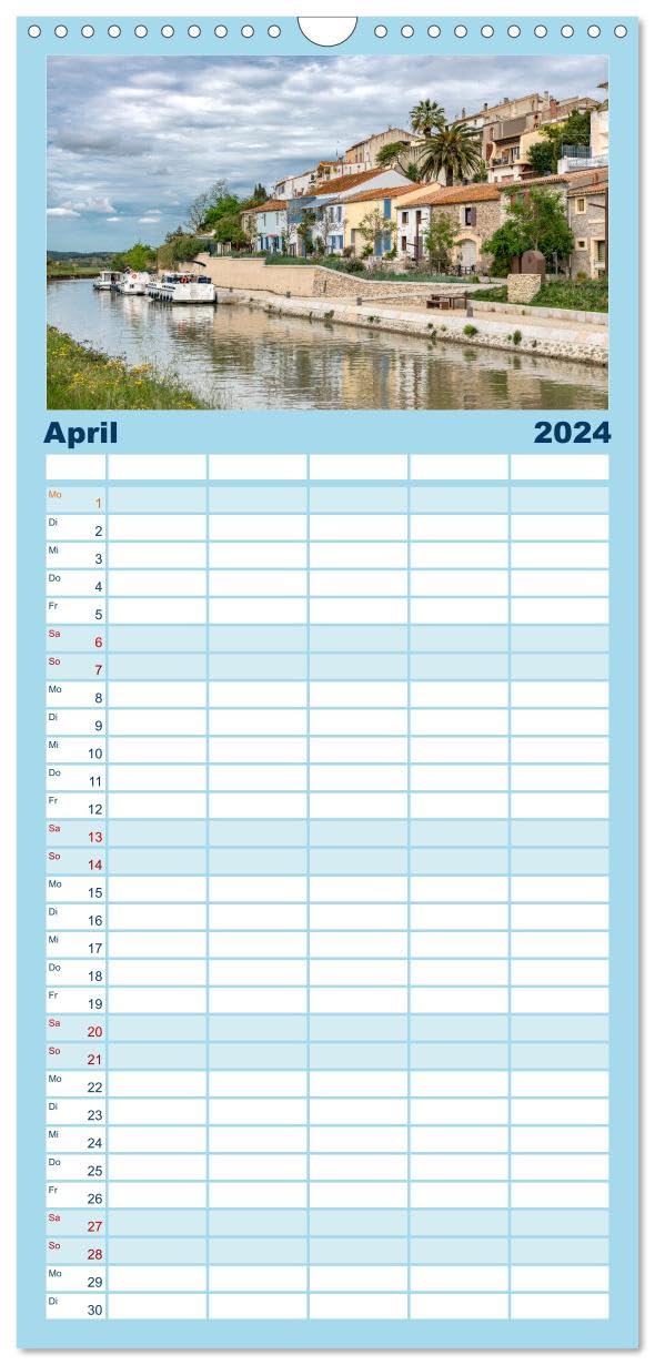 Familienplaner 2024 - Der Königliche Kanal. Die Wasserstraße im Languedoc mit 5 Spalten (Wandkalender, 21 x 45 cm) CALVENDO: Der ca. 300 Jahre alte ... ein Wunderwerk der Technik. (CALVENDO Natur)