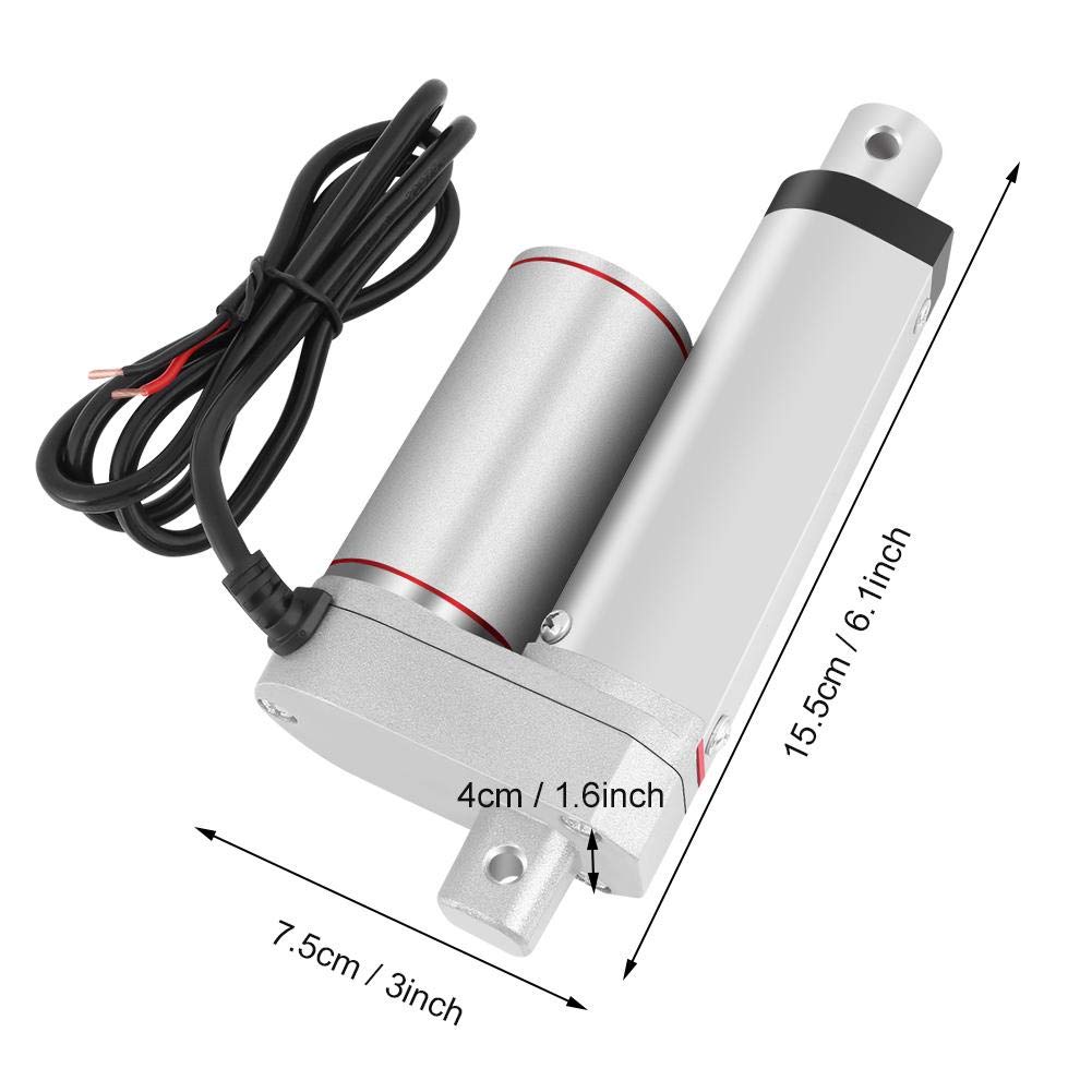Estink Actuador Lineal Eléctrico 12V DC, 50mm de, 800N de Fuerza, para Automoción, Maquinaria Agrícola y Equipos de Automatización