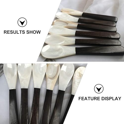 Miniatura 3 de 2 cucharas creativas con mango de madera, cucharas de café para caviar, postre, café, helado