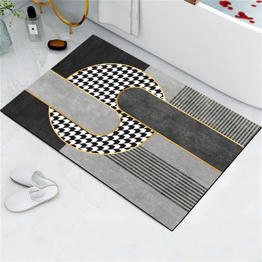 Super Absorbierende Bodenmatte, Badvorleger Rutschfest Waschbar, Superweiche Superabsorbierenden Softmath Badematte, Badezimmer Bad Teppich, Duschvorleger Fußmatte Dusche Badeteppiche, Rund-50x80cm