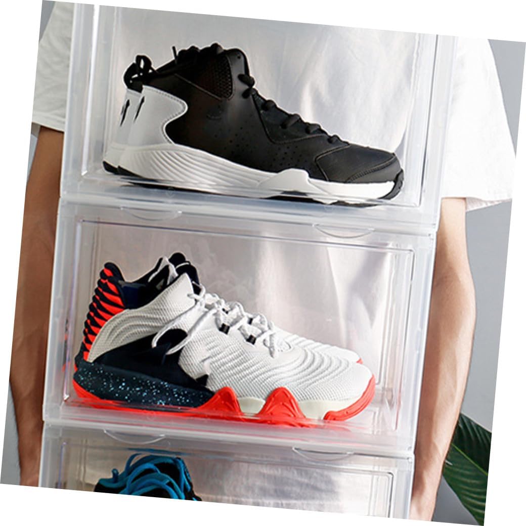Shoe Storage Box with Magnetic Door Dustproof and Moisture-resistant Plastic Shoe Organizer for Home Closet for Sneakers and Boots