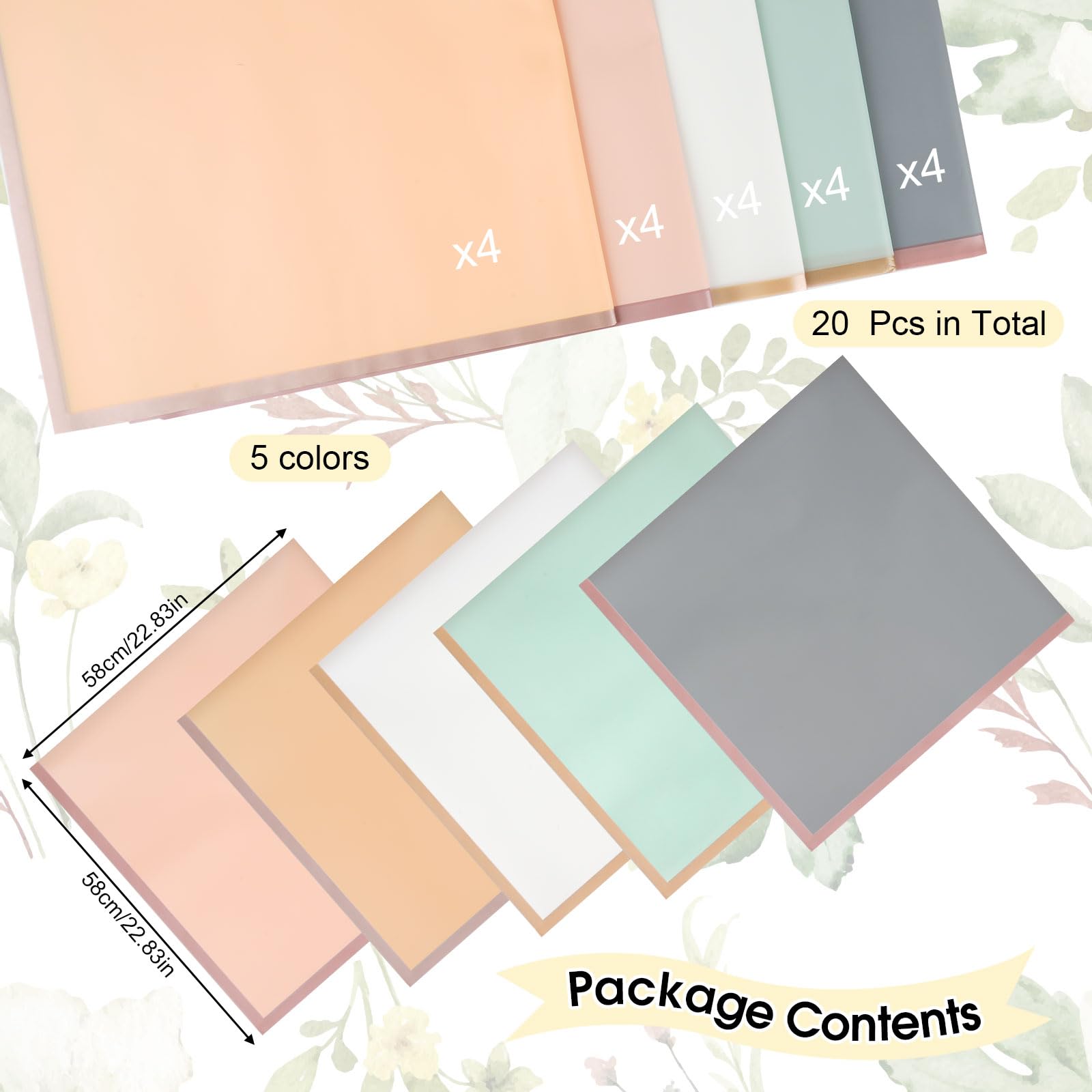 Boeket papier, boeket, cadeaupapier, bloemenpapierrol, 20 stuks
