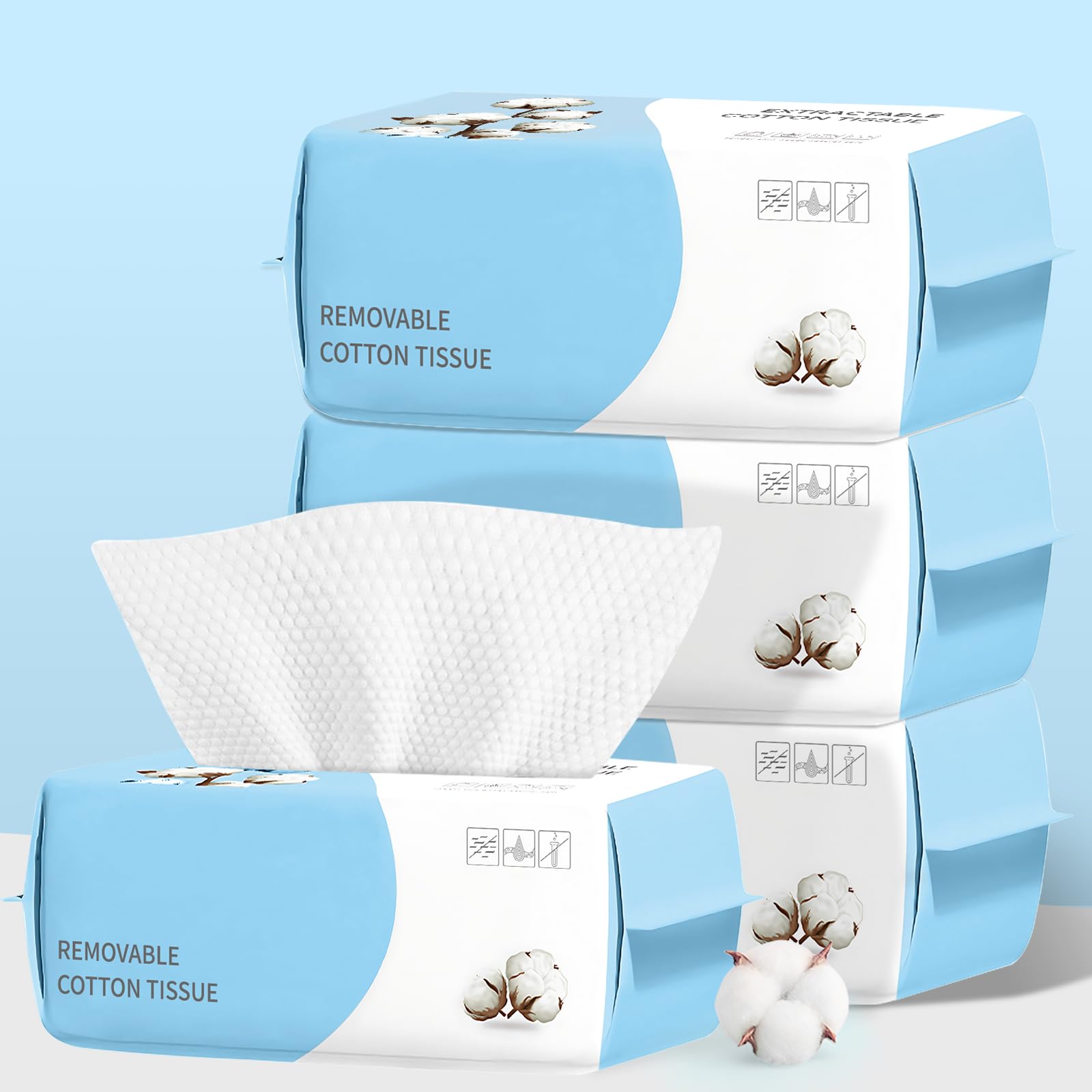 100 Count Disposable Face Towel, Biodegradable Facial Dry Wipes, Super Soft & Thick Face Cloth, Lint-Free Face Towelettes for Sensitive Skincare,