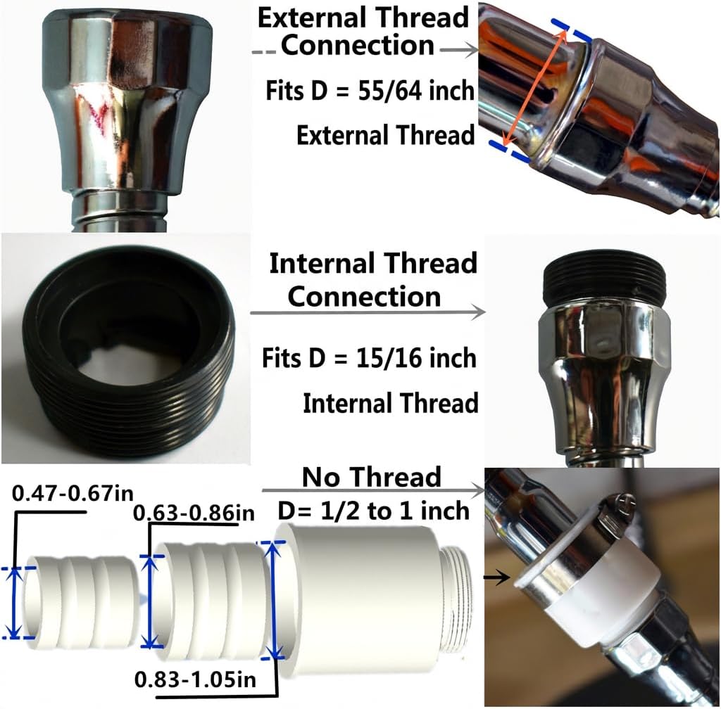 Faucet Sprayer Attachment Flexible Tap Extension Aerator 360 Degree ABS For Kitchen Sink Cold Hot Water