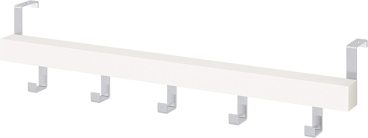 TJUSIG Hanger, 60 cm, White, Plastic, Minimalist, Door Mount, Wall Mount, 4 Hooks
