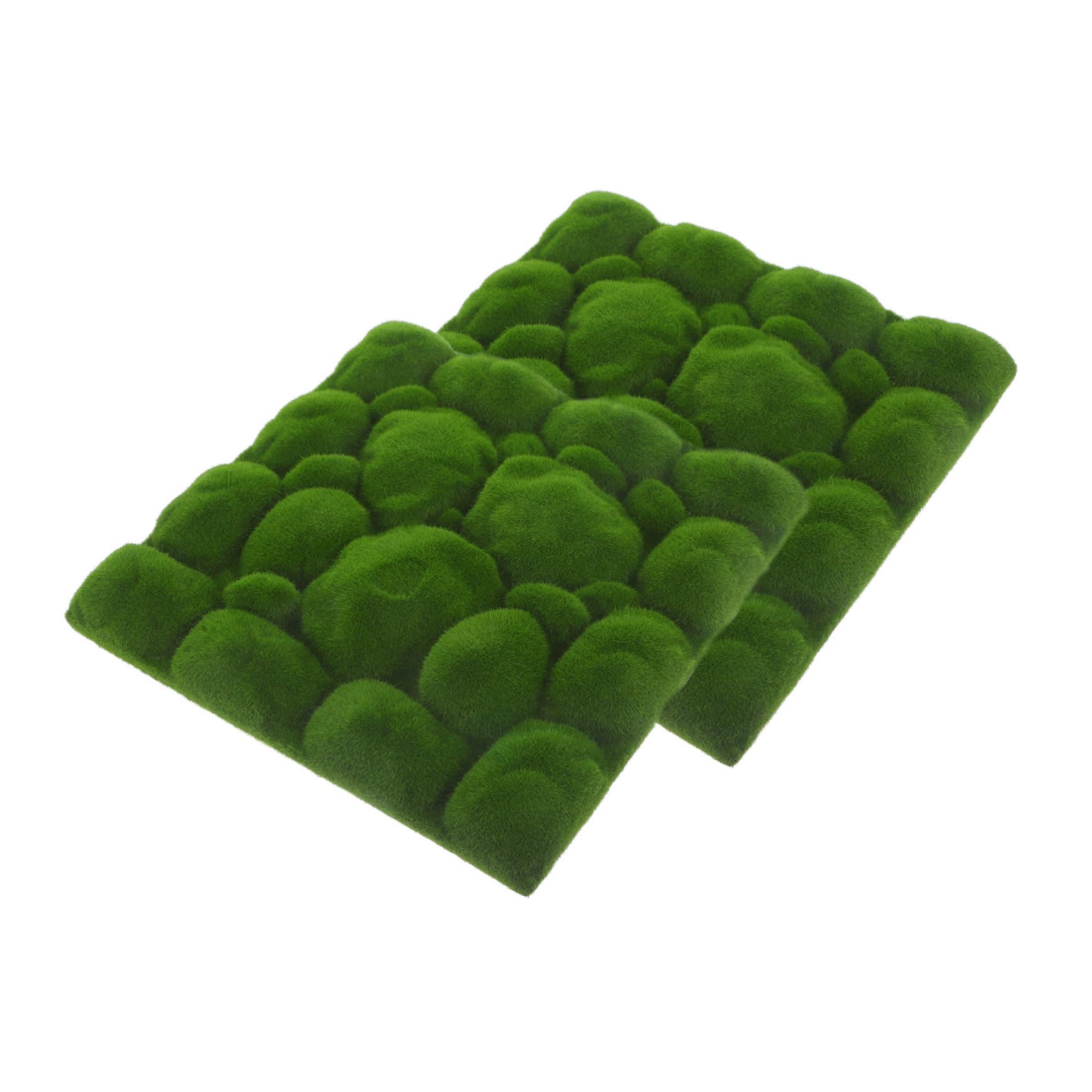 HAWILLOSCH Realistic Flocked Pseudomoss 2pcs Artificial Moss Decor Artificial Moss for Landscaping Wall DIY Garden Decor
