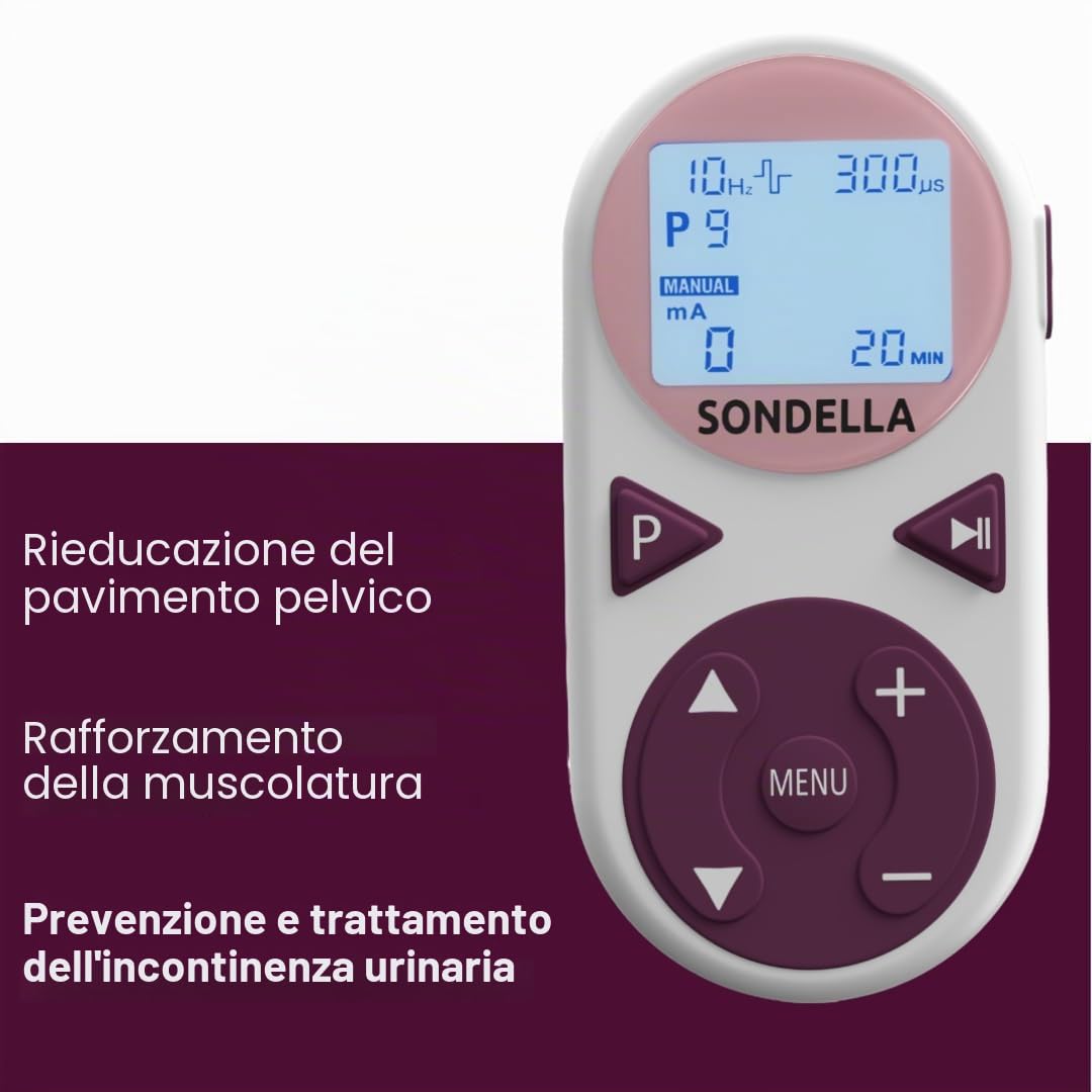 Sondela, elettrostimolatore per pavimento pelvico, 9 programmi per l'incontinenza femminile, include sonda vaginale