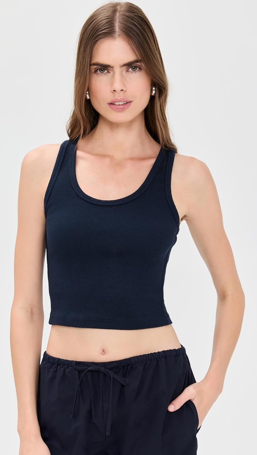 perfectwhitetee Women's Blondie Structured Rib Bra Friendly Tank - Image 2