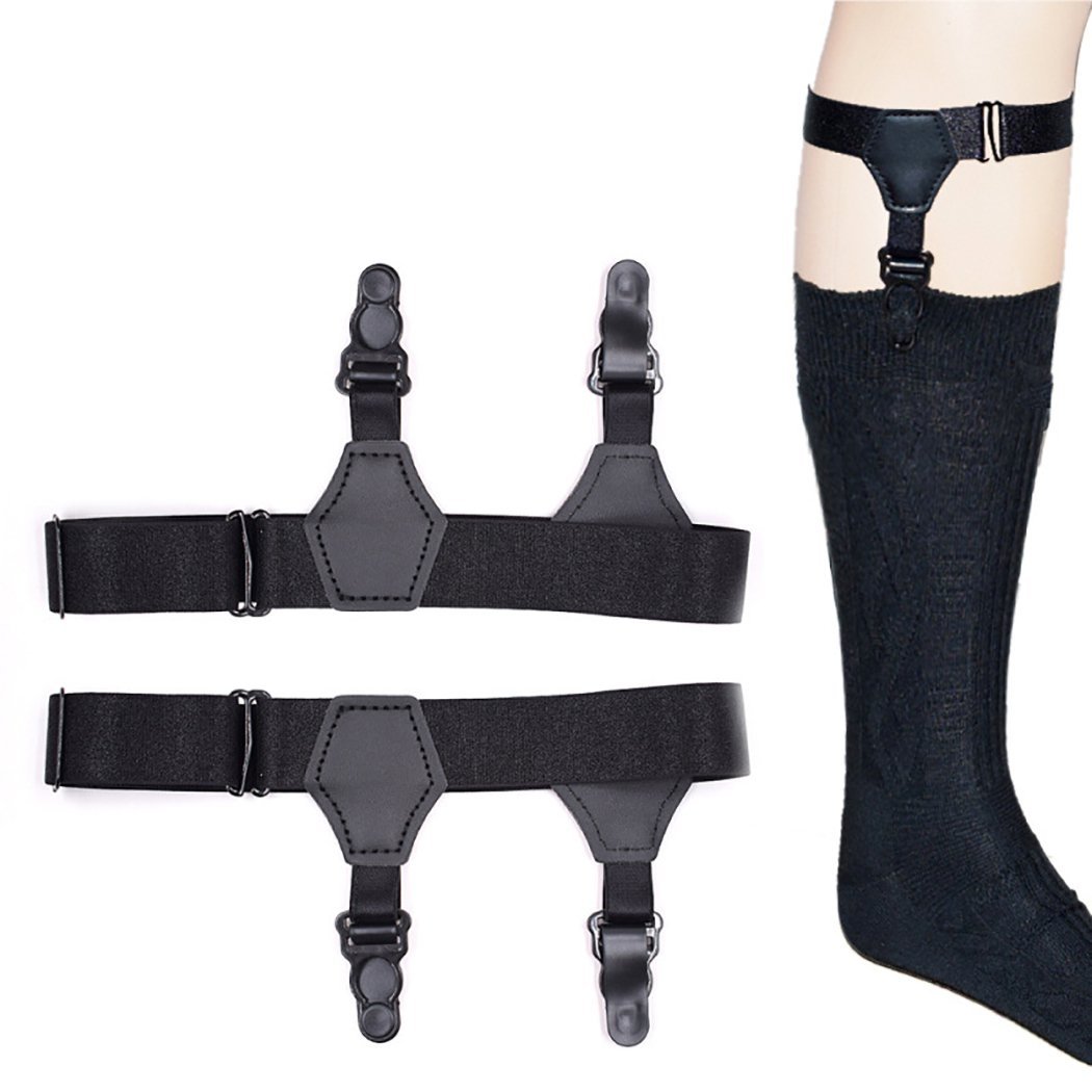 Women's Sock Suspenders Sock Garters Adjustable Elastic Garter Suspender with Non Slip Locking Clamps One Size Type 3-image-11
