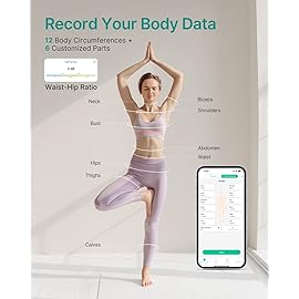 FITINDEX Smart Scale and Tape Measure, Digital Bathroom Scale & Body Tape Measure Sync with APP, Bluetooth Weighing Machine, Body Composition Analyzer, for Health Care