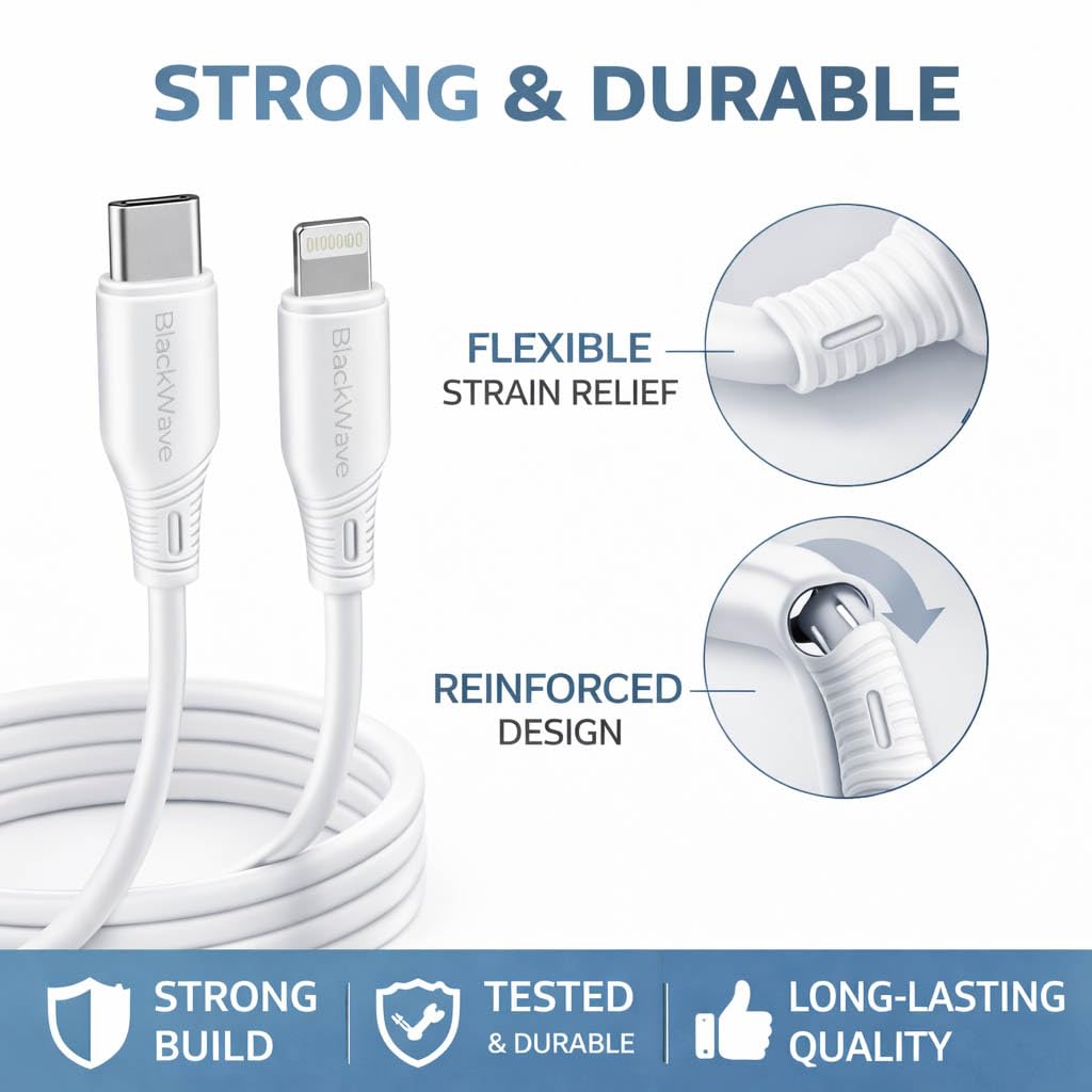 Generico Cavo USB-C a Lightning 100 cm, Ricarica Rapida PD 27W, Cavo di Ricarica e Trasferimento Dati per iPhone 14/13/13 Pro/13 Pro Max/12 Mini/11 Pro/11 Pro Max/11/SE 2020/XR/XS/X/8/8 Plus