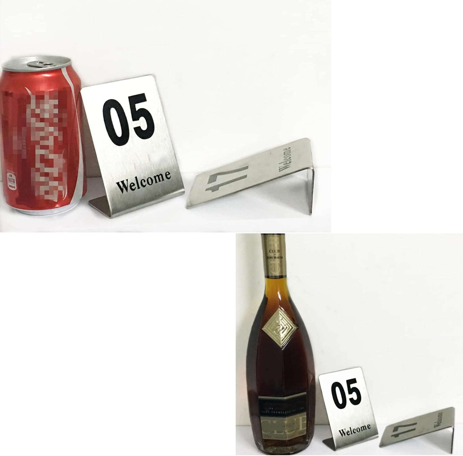Stainless Steel Table Number Set, Stainless Steel Double-Sided Stackable Reserved Seating Table Number Cards 1-20/50/100(1 to 50)