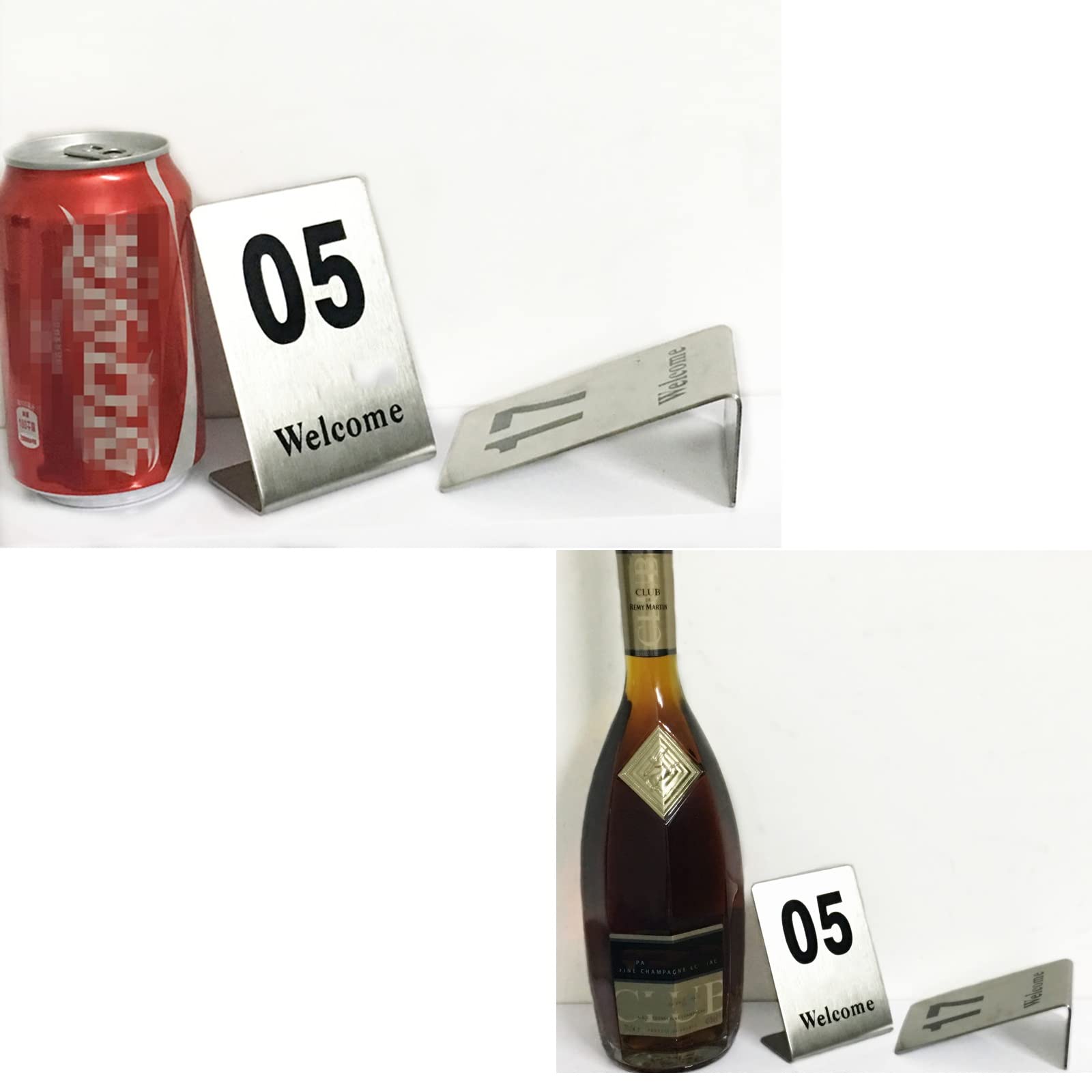 Tischnummernkarten aus Edelstahl, Tischnummern-Tischschilder, Teller 1–20/50/100, doppelseitige Zahlitige Zahlen, stapelbar, leicht zu reinigen, für Restaurant, Café, Bar, Hochzeiten, Partys