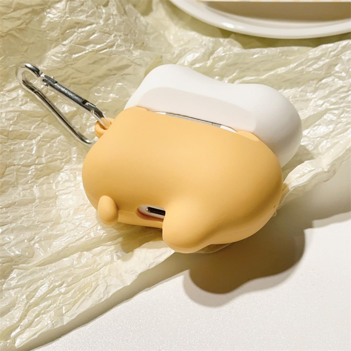 Cute Cartoon Cuddle Dog Case for Airpods Pro2, Soft Silicone Bluetooth Headphone Case Cover with Carabiner for Girls Women, Portable Silicone Protective Cover Shockproof Compatible with Airpods Pro2