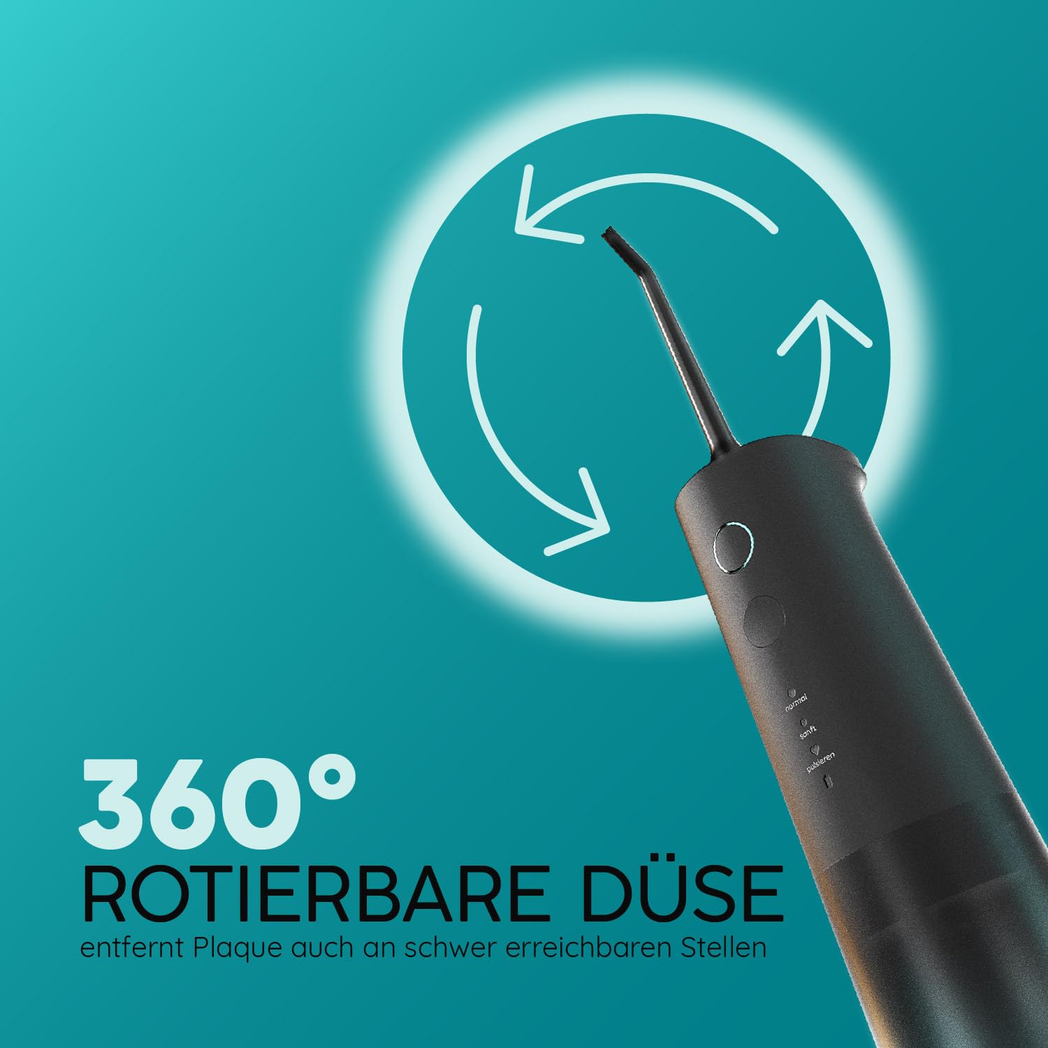 happybrush® Munddusche - TESTSIEGER* – 100 Tage testen - Kabelloser Water Flosser für Zahnreinigung & Zahnzwischenräume – Effektiver Irrigator für gesunde Mundhygiene