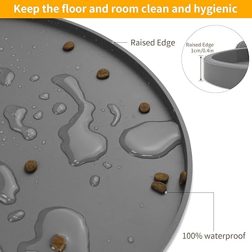 Miniatura 4 de KPWACD Mantel individual para mascotas para perros y gatos, tapete de silicona impermeable para cuenco de alimentación para perros que evita el