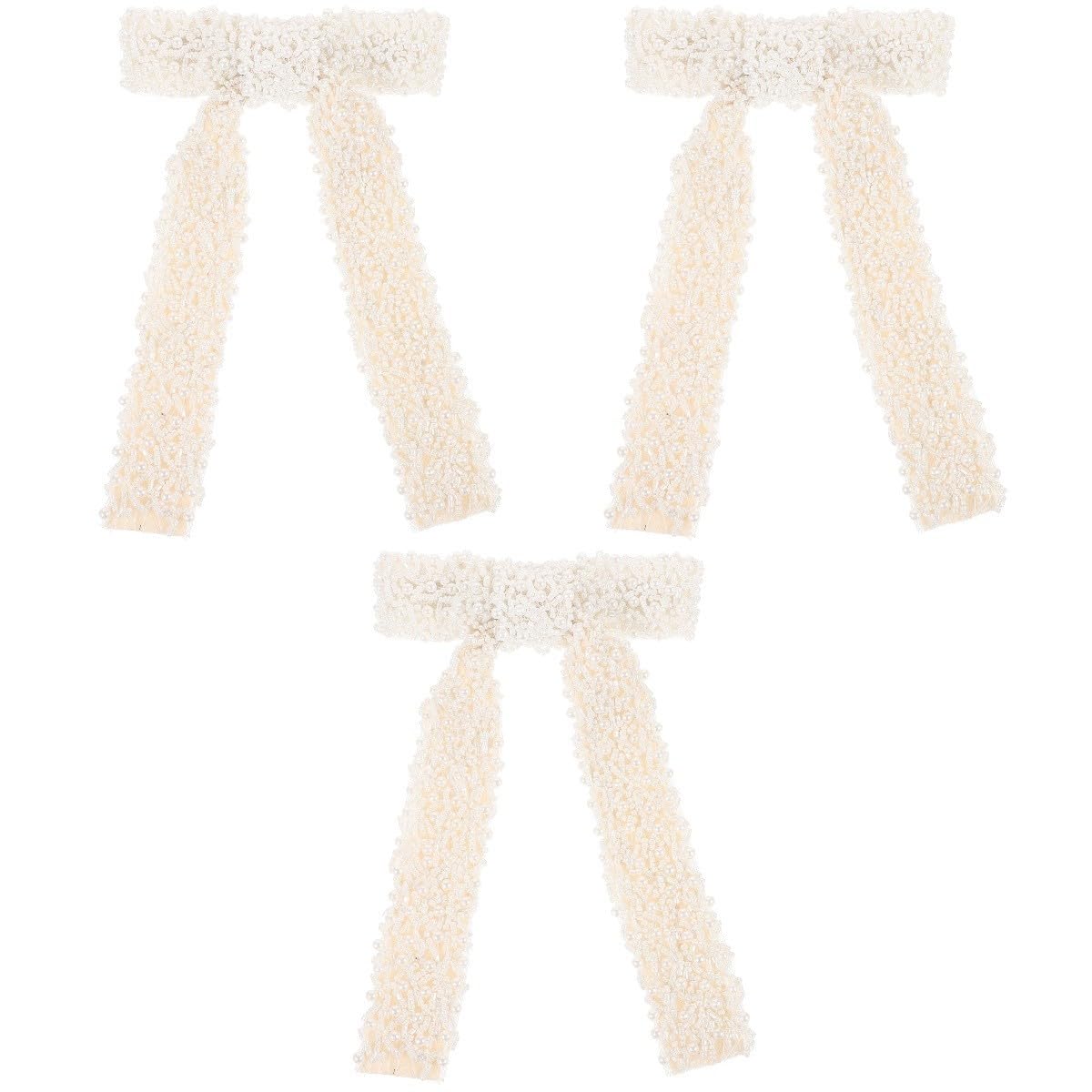 Beavorty 3 Pz Fermaglio per con perline barrette hair clip hair charms hair pin fermaglio per chignon mollette per spessi grandi clip per fiocco Fiocchi per perla
