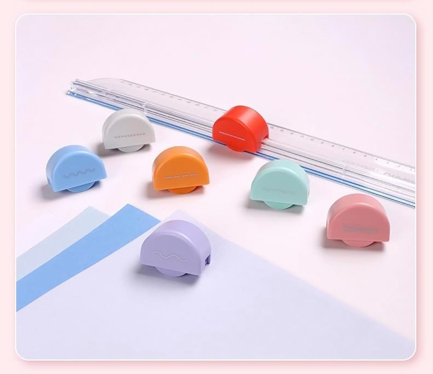 TERRIFI Rotary Paper Trimmer, Precision Carving Craft Knife, Multi-Function Scrapbooking Tool, 7-in-1 Paper Cutter, Suitable for Photos, Coupons, Paper, with 7 Types of Cutting Heads