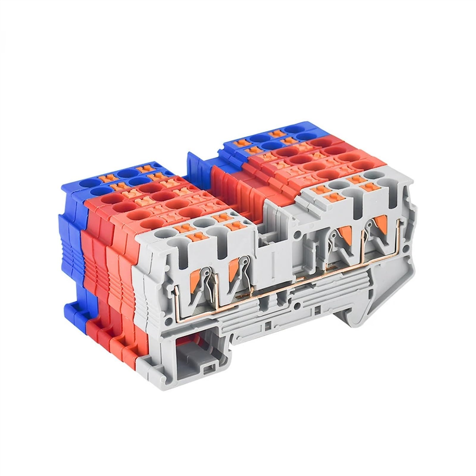 10 pièces bornier PT2.5-QUATTRO 4 conducteurs Din Rail fil électrique connexion à ressort conducteurs enfichables connecteur de fil(RED)