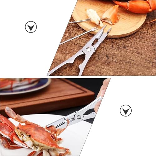 Miniatura 7 de Stobaza Herramientas Para Mariscos De Acero Inoxidable, Pinzas Para Cangrejo Y Tenedores Para Langosta, Utensilios Para Extraer Carne De Cangrejo, Gambas Y Mariscos