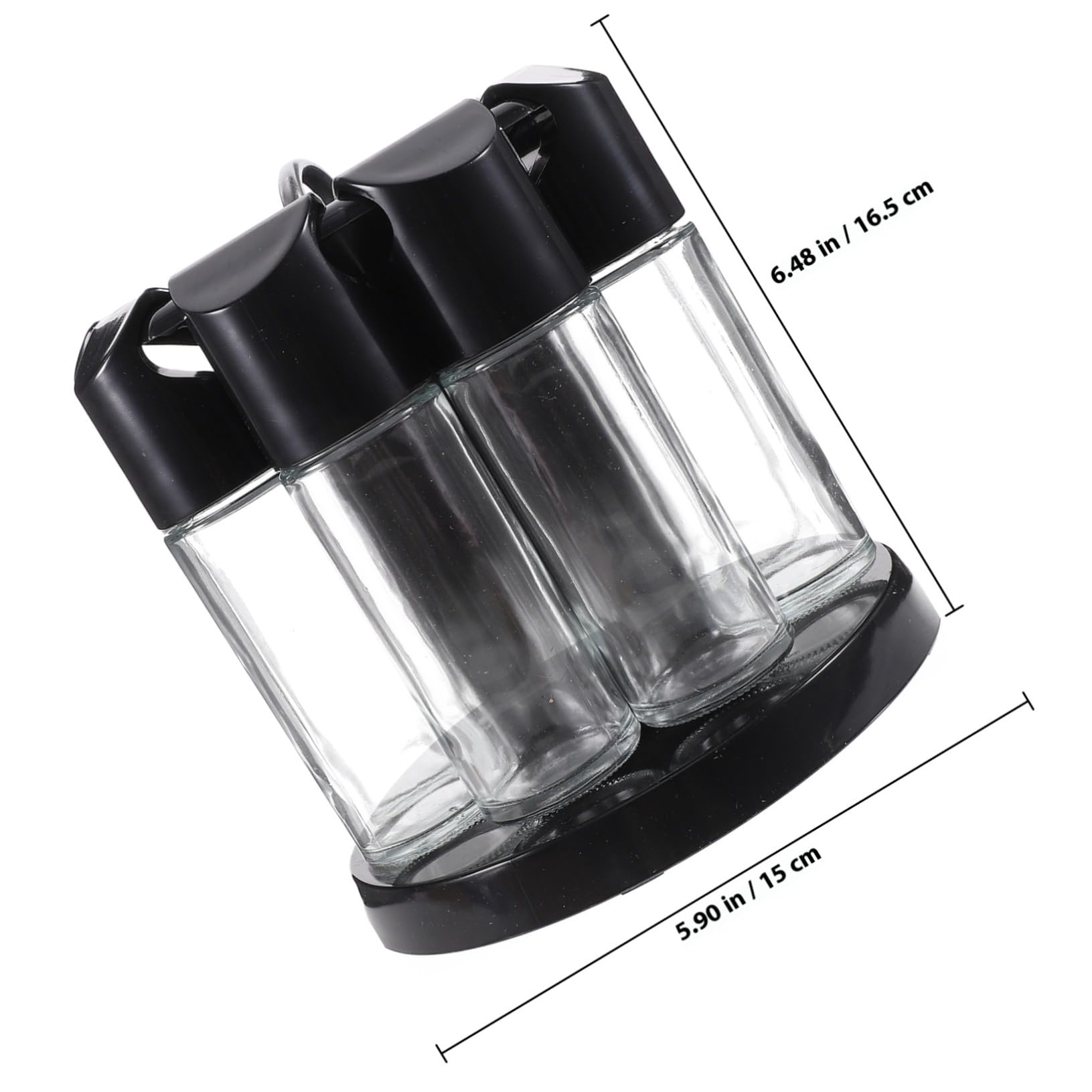 Cabilock Küchen Organizer Gewürze mit Drehbarem 360-grad Design Gewürzhalter aus Glas und Abs für Küche und Grill Inklusive Haken zum Aufhängen Zufällige Farbe