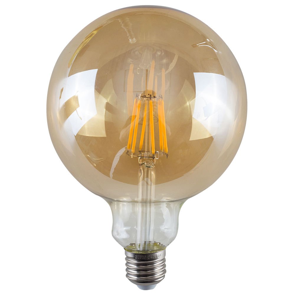 Vintage LED Bulbs Industrial Filament Edison Radio Valve Lightbulb Lamp Amber A+ (23. 6W E27 Amber Giant Globe, 1)