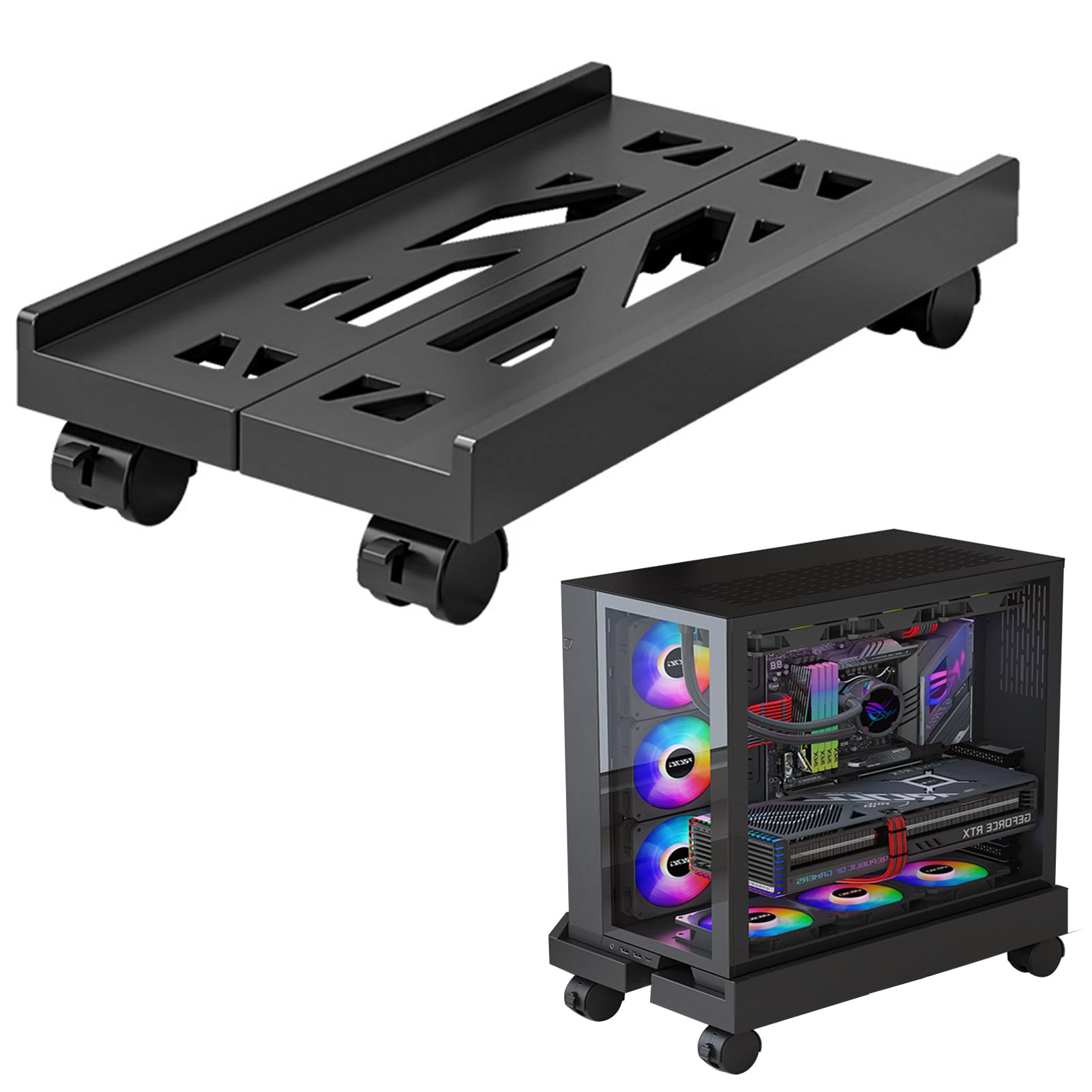 Amazon.com: Adjustable Mobile CPU Stand, Ventilated Computer Tower ...