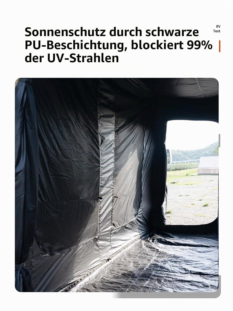 Markisenzelt für Wohnmobil, Campingbus & Wohnwagen – Sonnenschutz, Winddicht, Wasserdicht, Insektenschutz – Vorzelt Seitenwand für Wohnanhänger & Reisemobil