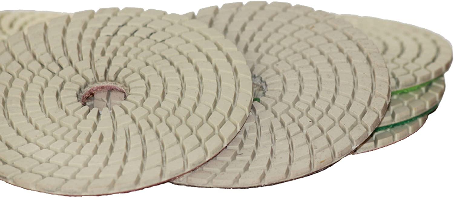 Juego de almohadillas de pulido de diamante de hormigón de 4 pulgadas para pulido de hormigón de diamante, lijado de hormigón, amoladoras húmedas/pulidoras