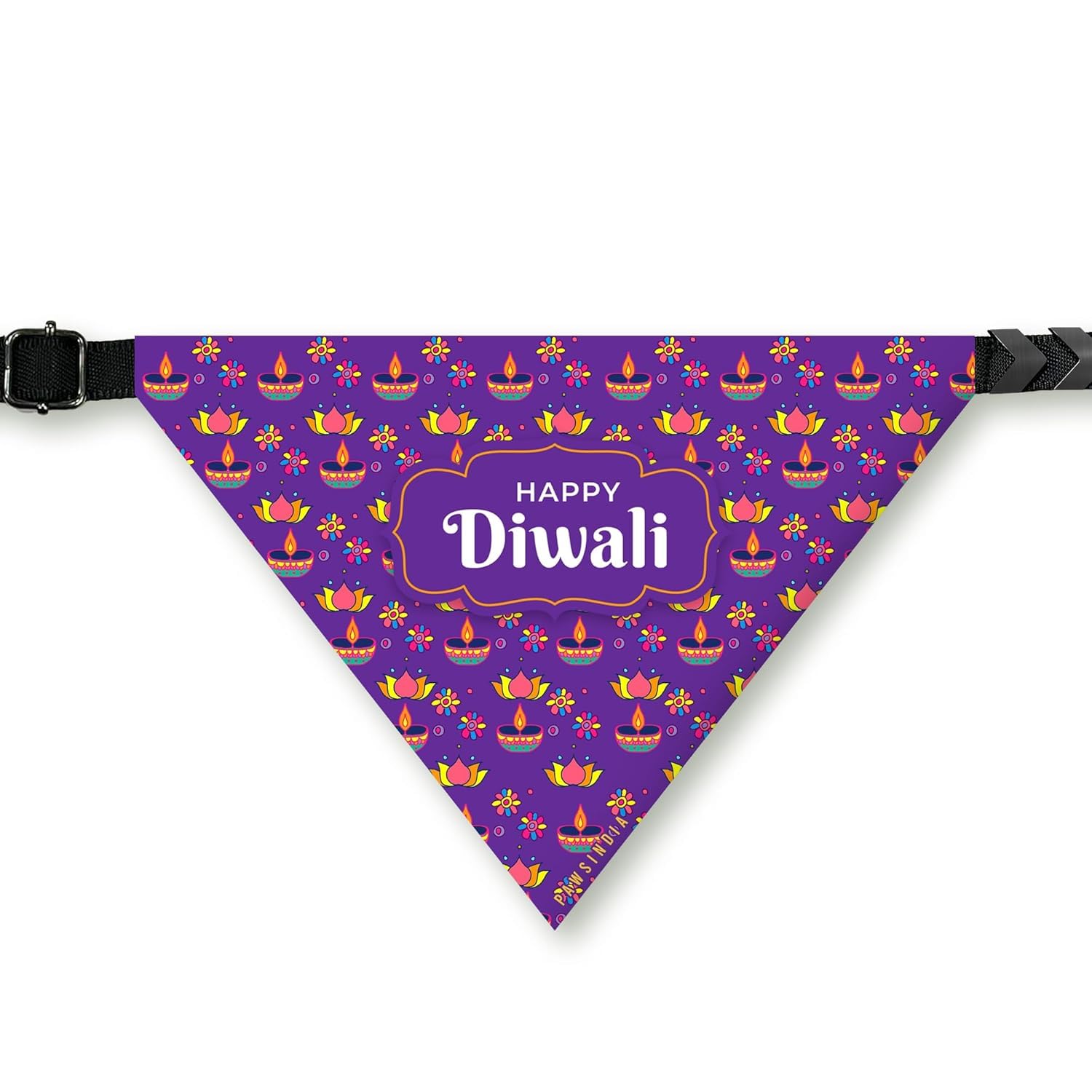 PawsIndia Dog Bandana with Collar Small Medium Large Dogs & Cats 100% Adjustable with Buckle Stretchable Fabric Happy-Diwali-3 (B0CMJ6DRRL) Amazon Price History, Amazon Price Tracker