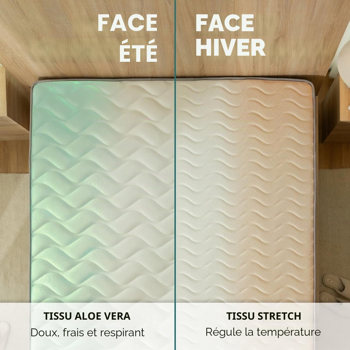 Don Descanso - Matelas 75x190 Viscoélastique Mulhacen DualSense, Hauteur ± 15 cm. Multicouche avec Noyau GravityFoam, Fermeté Élevée, Double Face Hiver/Été, Respirant. Fabriqué en Espagne, Gris