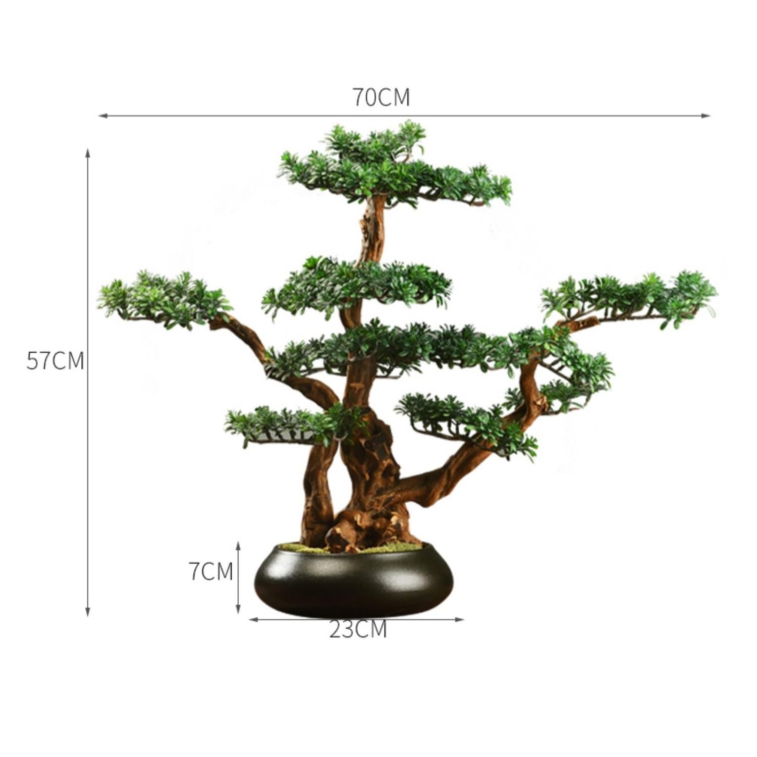 Sztuczne rośliny Sztuczne drzewko bonsai z ceramiczną doniczką, dekoracyjna sztuczna roślina sosnowa do salonu, biura, terum