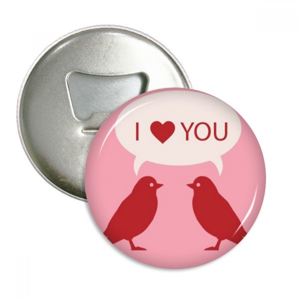 Ouvre-bouteille aimant et badge Love Birds Saint-Valentin, lot de 3 pièces