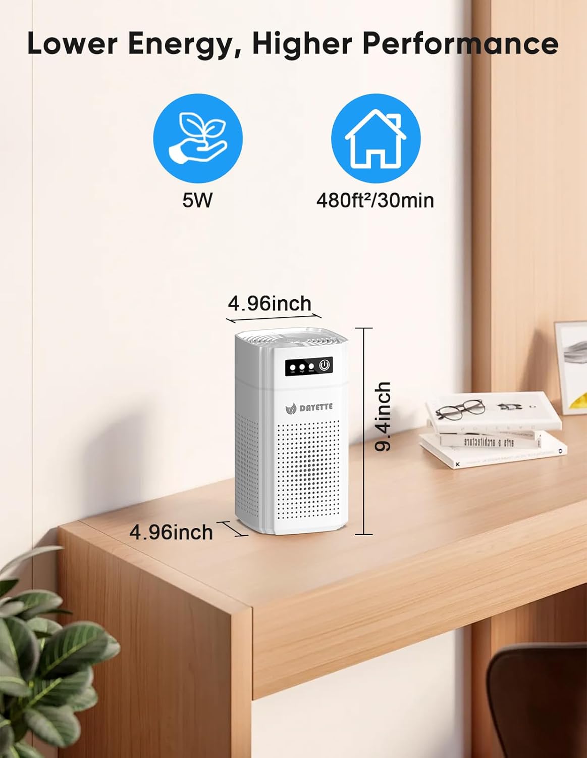 Unpacking the DAYETTE AP202 air purifier and removing the filter from its plastic packaging.