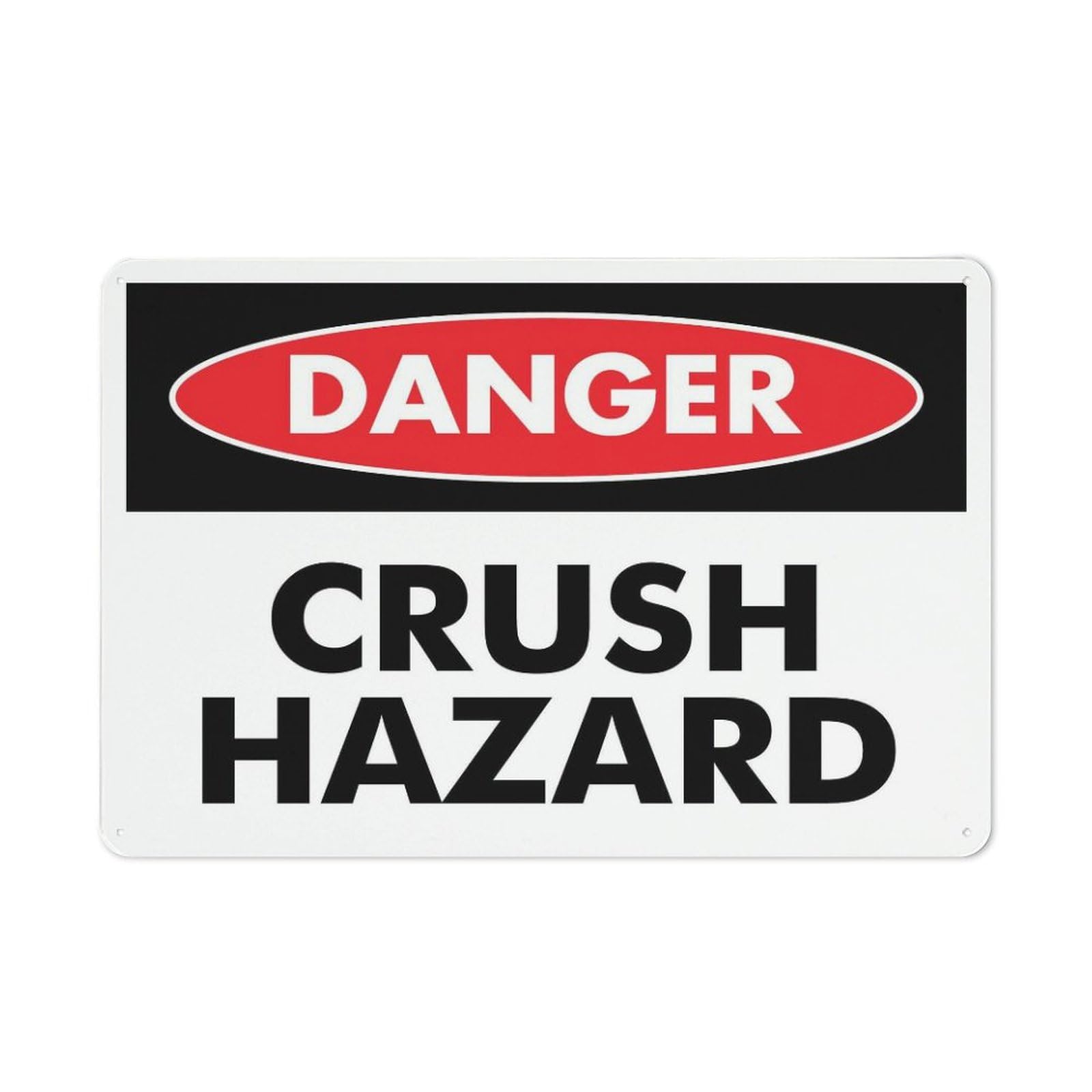 Xewazd A1870 Danger Crush Hazard Rust-Resistant 8"X12" Aluminum Sign - Clear Printing, Easy To Mount For Indoor & Outdoor Use