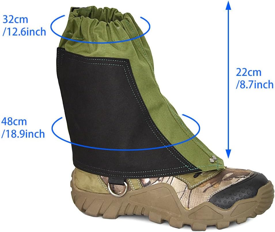 ZJchao Waterproof Hiking Gaiters for Boots and Shoes, Dustproof Unisex Canvas Short Leg Covers for Outdoor Camping, Running, Walking, Backpacking