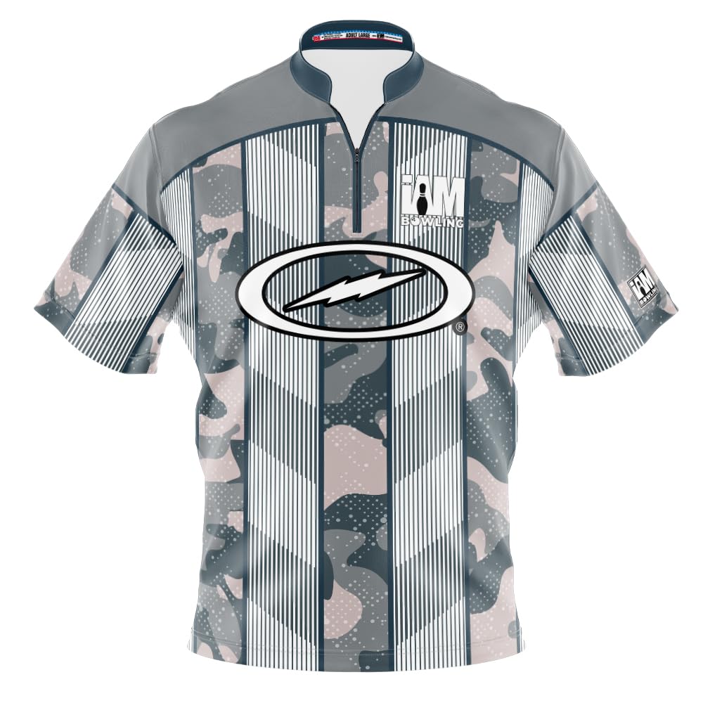 Logo Infusion I AM Bowling Jersey Short Sleeve Sash Collar 2328-ST2 Made in USA STORM2 (US, Alpha, X-Large, Regular, Regular, Multi)