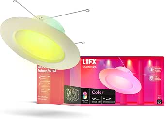 LIFX SuperColor 5-6" Smart Downlight Retrofit, 800 Lumens, CRI 90, Compatible with Alexa, Apple HomeKit, SmartThings