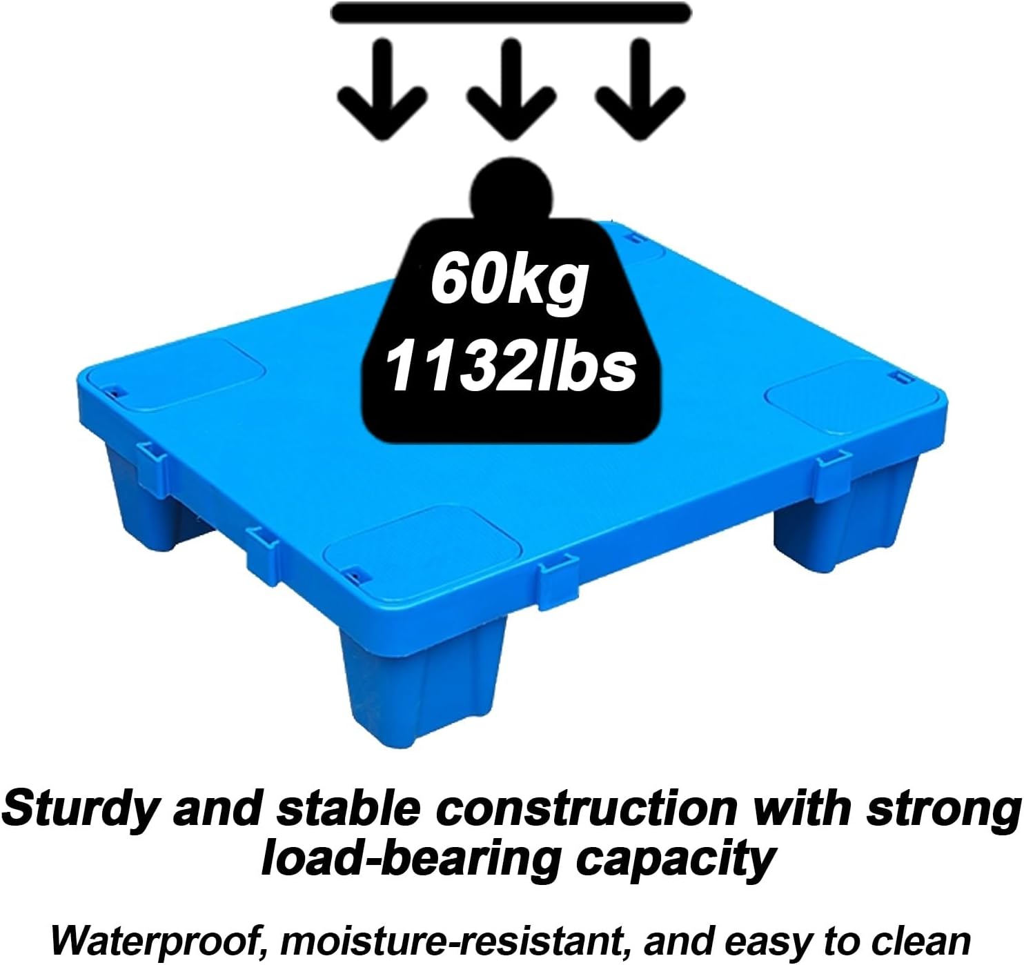 Nestable Interlocking Storage Pad, Plastic Pallets for Basement Storage, Static Load Capacity 1322 Lbs, for Garage Warehouse Basement Outside Storage(50 * 40 * 12cm/20 * 16 * 5in)