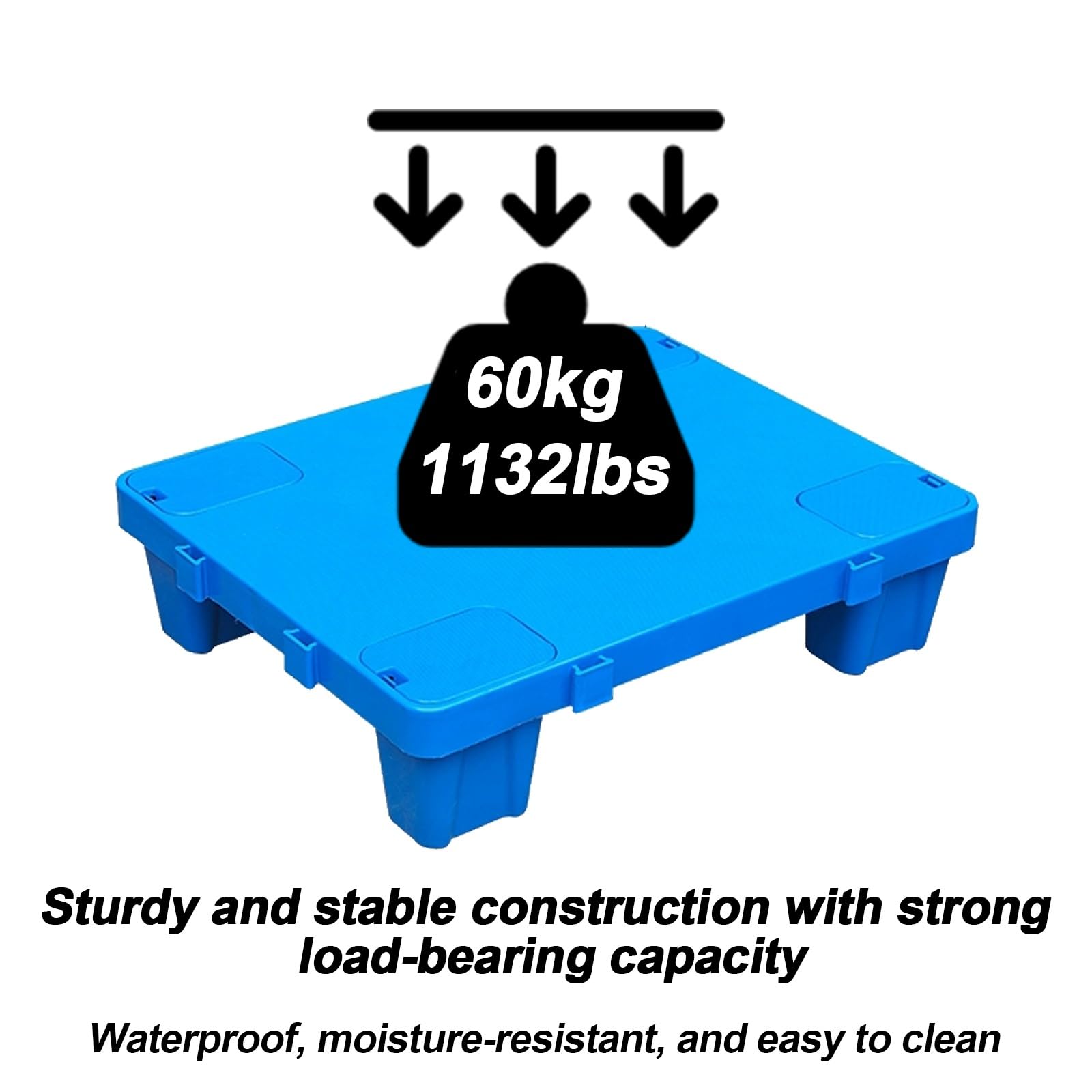 Pallet impilabili ad incastro in plastica resistente, per cantina, garage e magazzino, capacità di carico 40,6 x 30,5 x 12,7 cm, soluzione salvaspazio