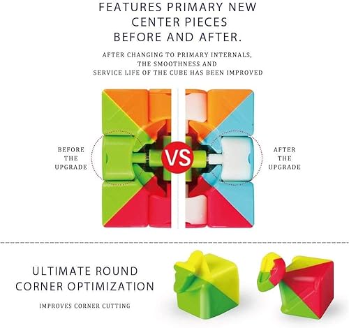 Miniatura 2 de YCBABY Qiyi Warrior W Speed Cube 3x3 - Cubo mágico sin calcomanías de 3x3 x 3 juguetes 2205in el juguete más educativo para mejorar eficazmente la