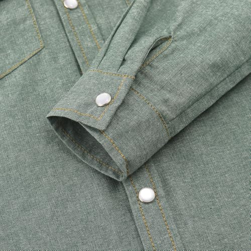 Image of Spring&Gege Boys' Long Sleeve Western Cowboys Pearl Snap Button Down Shirts (5-14 Years)