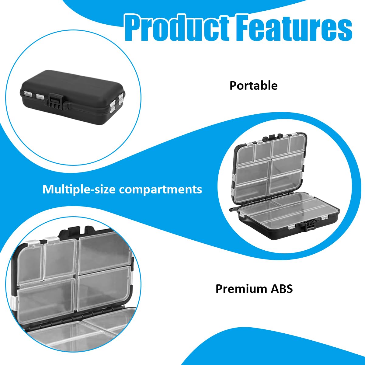 2 Piezas Caja Pesca, Doble Capa Caja de Aparejos, Impermeable Caja de Pesca Plástica para Cebos de Pesca, Almacenamiento de Aparejos y Pesca Al Aire Libre — view 3