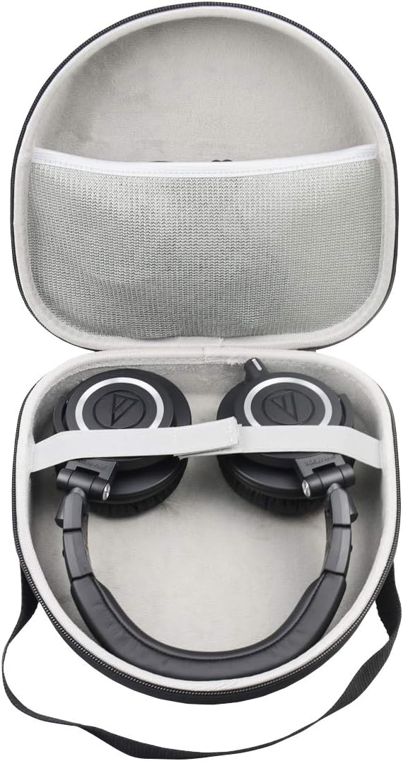 Hard EVA Travel Black Case for Audio-Technica ATH-M50x M40X M70x Professional -by SANVSEN