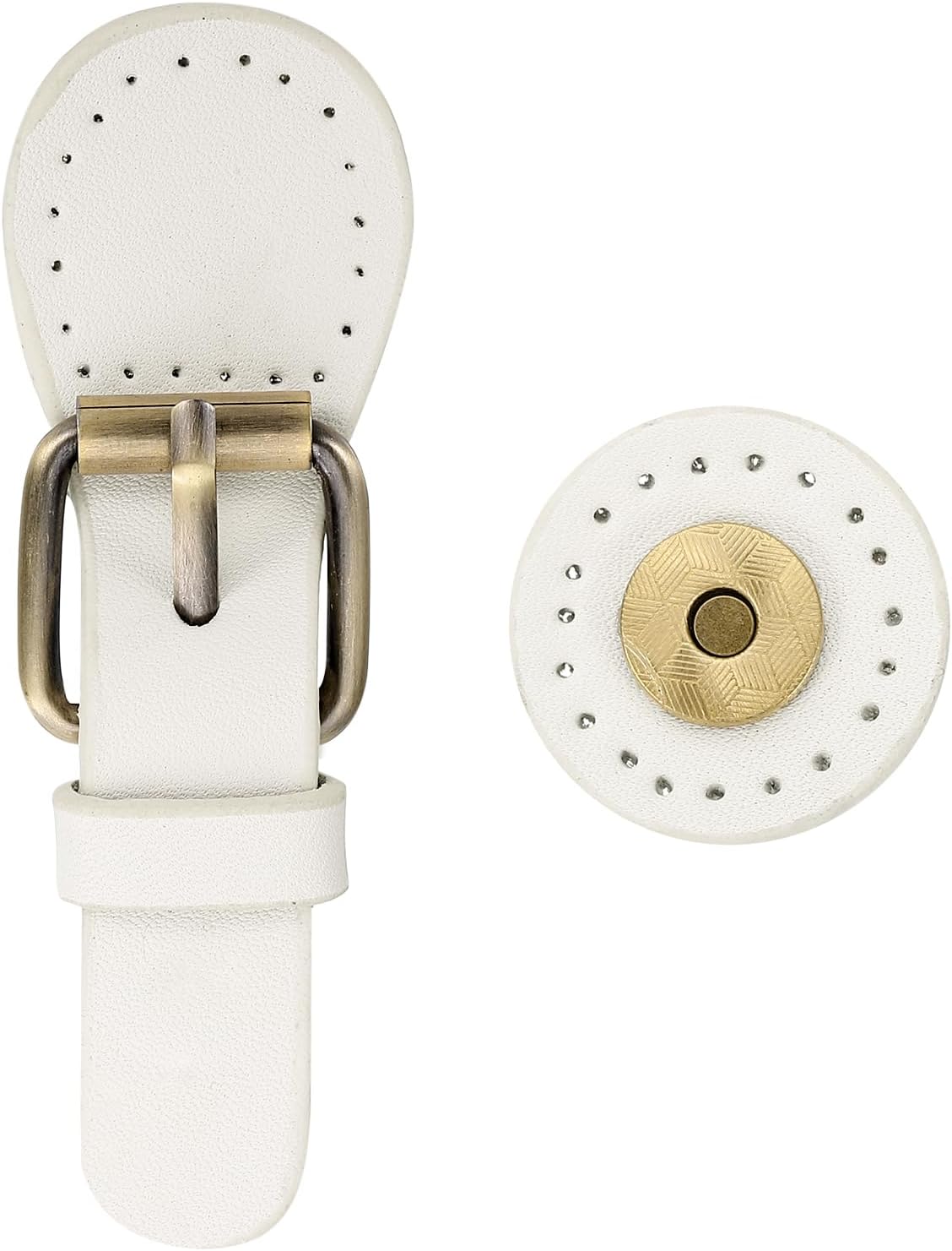 uxcell 1 Pcs Leather Snap Buckles Snap Button Closure, Magnetic Snaps for Purses and Totes, Sew on Leather Closure Fasteners for Wallet Bags Making Supplies DIY Craft, Beige