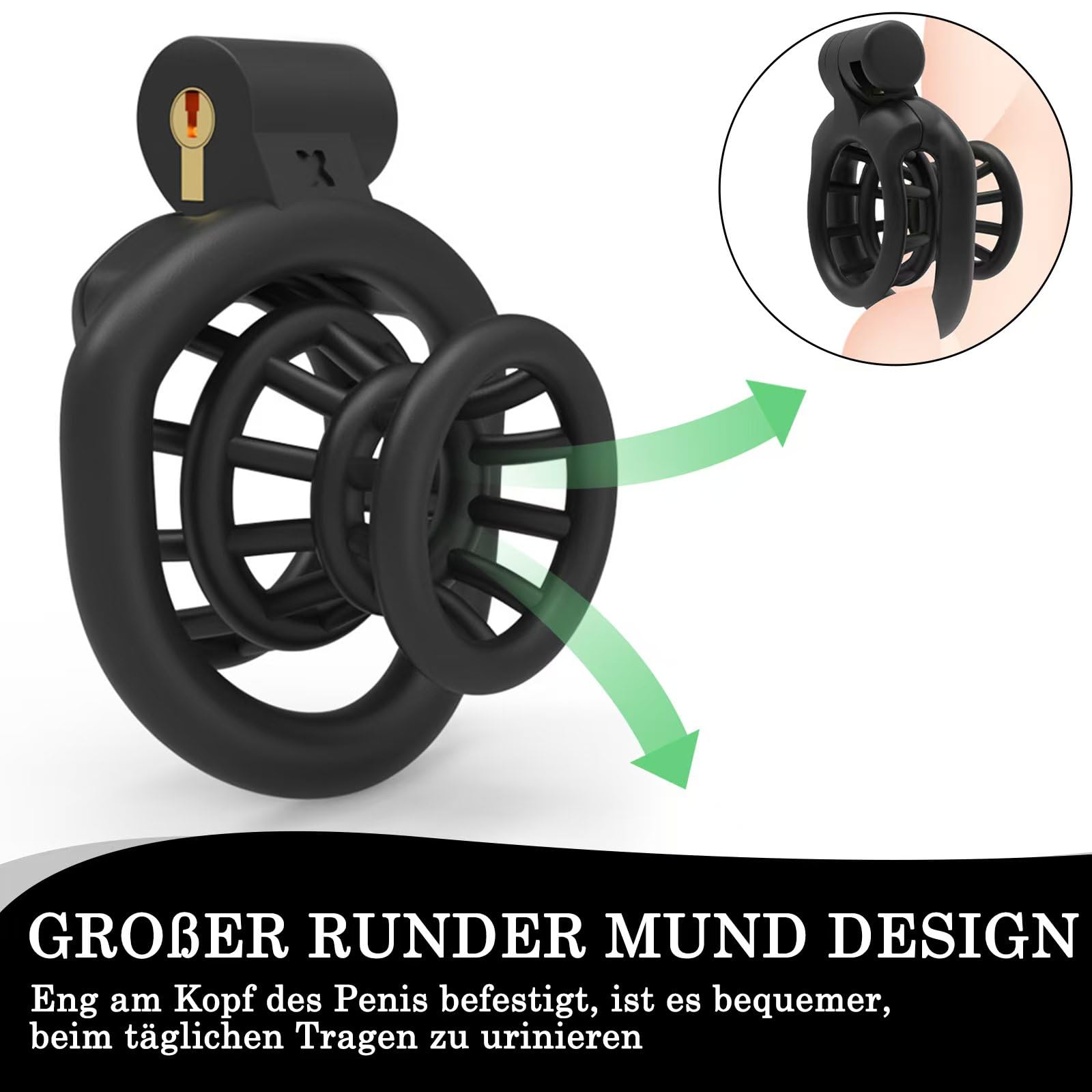 BDSMYEE Chastity cage per sissy, Piccola gabbia di castità traspirante, Gabbie per Pene SM bondage slave sex toys, male chastity gabbietta di castità per uomo (B)