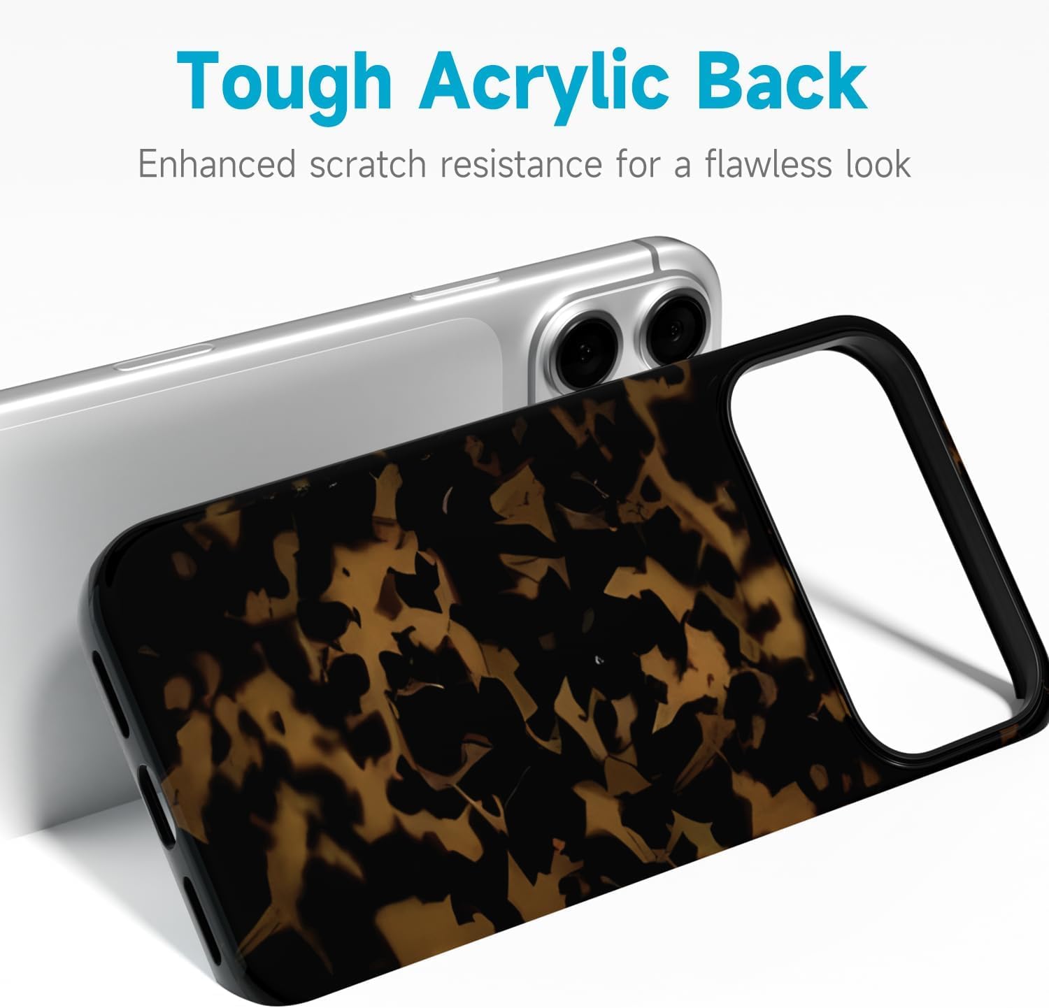 for iPhone 17 Pro Max Case Tortoise Shell, Retro Amber Print Phone Case for Women Girls, Girly Cute Thin Slim Hard Turtle Shell Plastic Phone Cover, Luxury Aesthetic Trendy Animal Design - Image 5