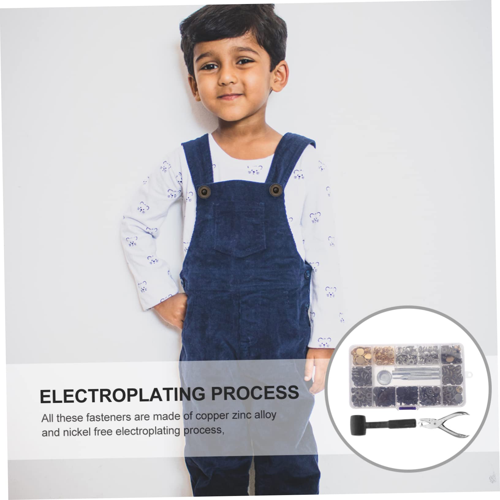 SHINEOFI Botones De Presión Para Vaqueros Broches De Cuero Kit De Cierres Metálicos Fácil Instalación Metalico Organizador De Múltiples Compartimentos
